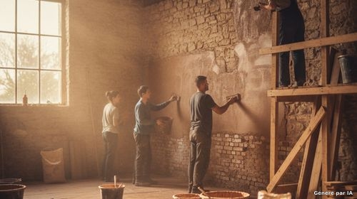 Chantiers enduits terre au Hangar Zéro !