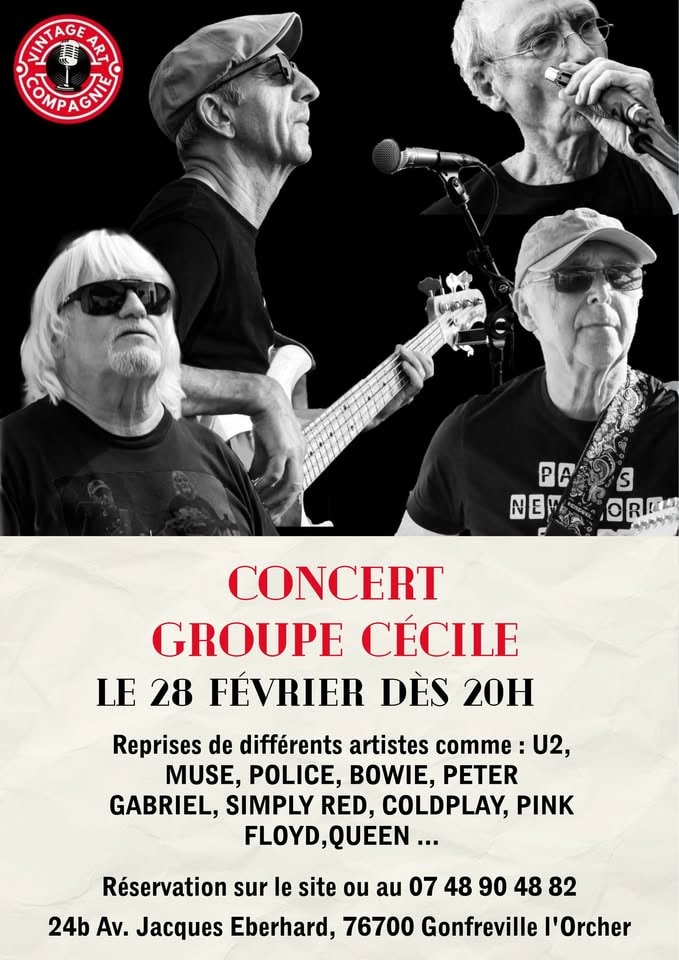Concert rock avec le groupe Cécile