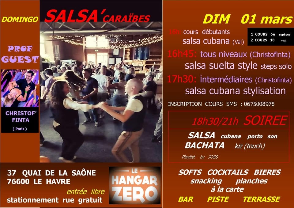 Domingo SALSA'CARAÏBES-LH - Guest ChristoFinta - Cours + Soirée SB(K)